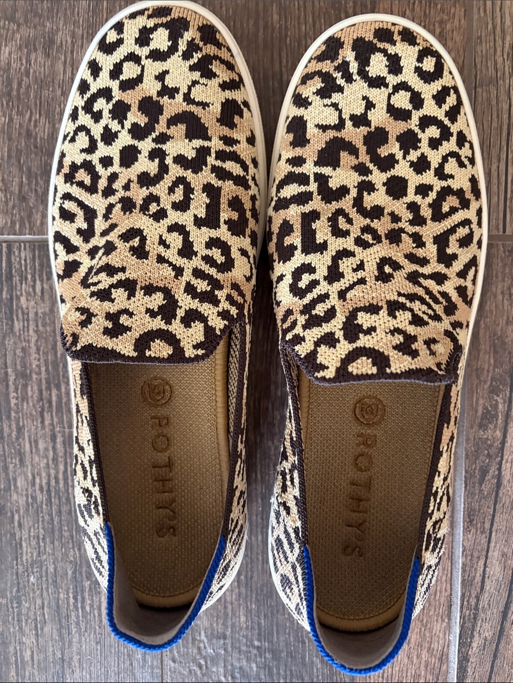 Rothy's Leopard Knit Slip-On Sneakers- size 9.5.